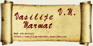Vasilije Marmat vizit kartica